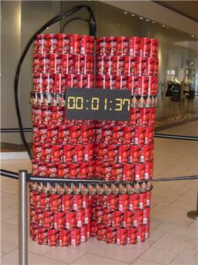 This can-made bomb, designed to destroy hunger, is by Spangesberg Phillips.