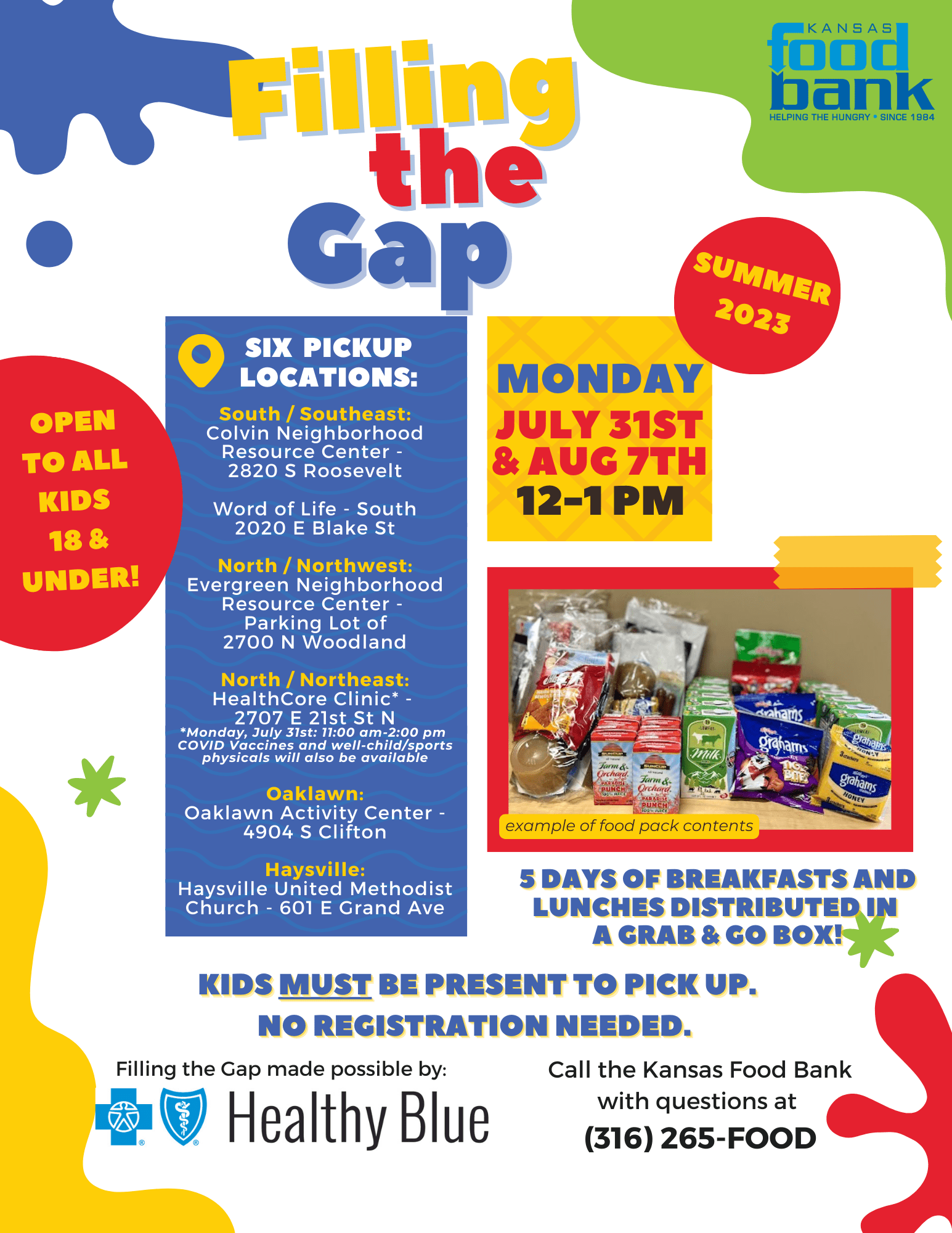 Filling The Gap Summer Meals For Kids Kansas Food Bank eat-well-live-beyond